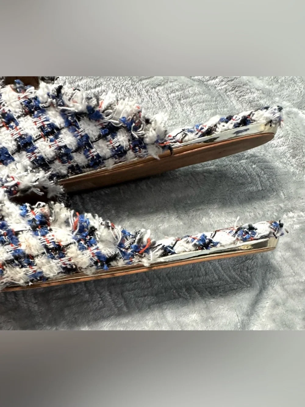 Kurt Geiger London Tweed Evil Eye Mule Flats Pointed Toe EU 42 Designer Slip On - Picture 8 of 11